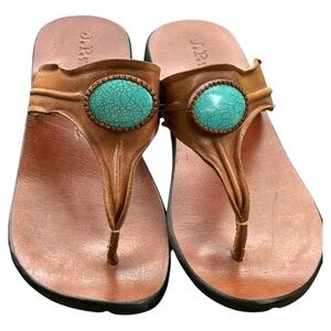 J.P. Mattie Brown and Turquoise Women's Sandals 9